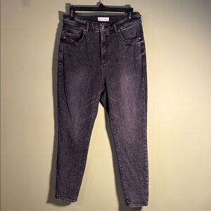 LOFT Distressed Gray Curvy Skinny Jeans 8